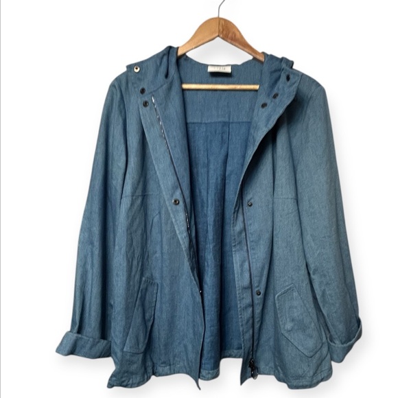Akris Punto Women's Blue chambray Jacket - Picture 7 of 10